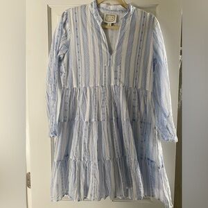 Sail to Sable Blue and White Striped Dress size M